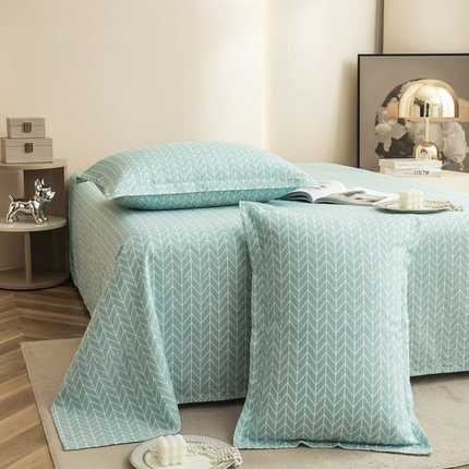 Lovepure India Glace Cotton Bedsheet Set with 2 Pillow Covers, 275 x 275 cm, Super King Size, 3 Piece(Imperial Moss Bloom)