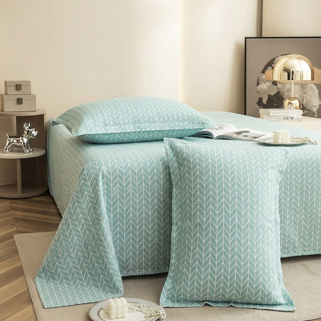Lovepure India Glace Cotton Bedsheet Set with 2 Pillow Covers, 275 x 275 cm, Super King Size, 3 Piece(Imperial Moss Bloom)