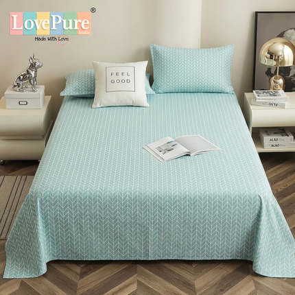 Lovepure India Glace Cotton Bedsheet Set with 2 Pillow Covers, 275 x 275 cm, Super King Size, 3 Piece(Imperial Moss Bloom)