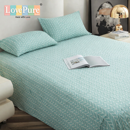 Lovepure India Glace Cotton Bedsheet Set with 2 Pillow Covers, 275 x 275 cm, Super King Size, 3 Piece(Imperial Moss Bloom)
