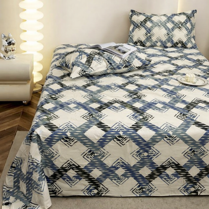 Lovepure India Glace Cotton Bedsheet Set with 2 Pillow Covers, 275 X 275 cm,Super King Size, 3 Piece(Sandstone Botanical)