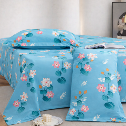 Lovepure India Glace Cotton Bedsheet Set with 2 Pillow Covers, 275 x 275 cm, Super King Size, 3 Piece(Urban Grey Arrow)