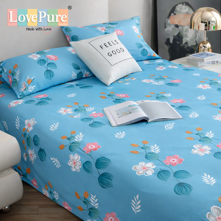 Lovepure India Glace Cotton Bedsheet Set with 2 Pillow Covers, 275 x 275 cm, Super King Size, 3 Piece(Urban Grey Arrow)