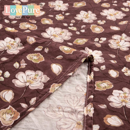 Lovepure India Glace Cotton Bedsheet Set with 2 Pillow Covers, 275 X 275 cm,Super King Size, 3 Piece(Mulberry Autumn Bloom)