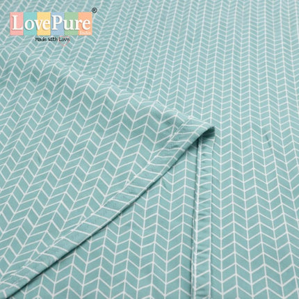 Lovepure India Glace Cotton Bedsheet Set with 2 Pillow Covers, 275 X 275 cm,Super King Size, 3 Piece(Arctic Teal Chevron)
