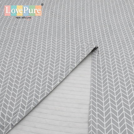 Lovepure India Glace Cotton Bedsheet Set with 2 Pillow Covers, 275 X 275 cm,Super King Size, 3 Piece(Nordic Lattice Slate)