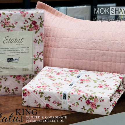STATUS KING SIZE QUILTED BEDSHEET WITH 2 PILLOW COVERS