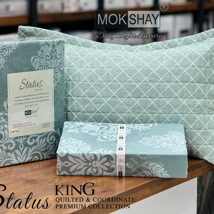 STATUS KING SIZE QUILTED BEDSHEET WITH 2 PILLOW COVERS