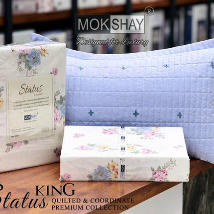 STATUS KING SIZE QUILTED BEDSHEET WITH 2 PILLOW COVERS