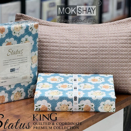 STATUS KING SIZE QUILTED BEDSHEET WITH 2 PILLOW COVERS