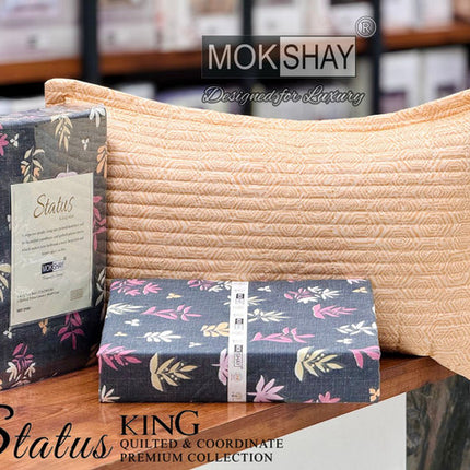 STATUS KING SIZE QUILTED BEDSHEET WITH 2 PILLOW COVERS