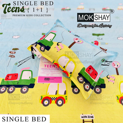 KID'S ULTRASOFT FINE COTTON PREMIUM  SINGLE BED BEDSHEET SET (1+1)