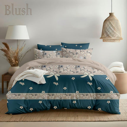 BENTLEY DOUBLE PREMIUM 90*100 BEDSHEET SET(1+2) WITH 2 PILLOW COVERS
