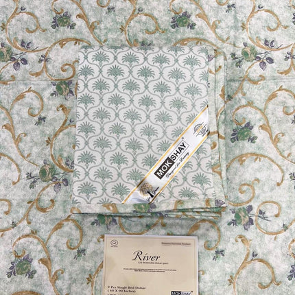 RIVER 100% PURE COTTON PREMIUM SINGLE BED DOHAR (PAIR OF 2)