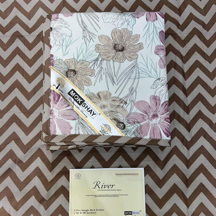 RIVER 100% PURE COTTON PREMIUM SINGLE BED DOHAR (PAIR OF 2)