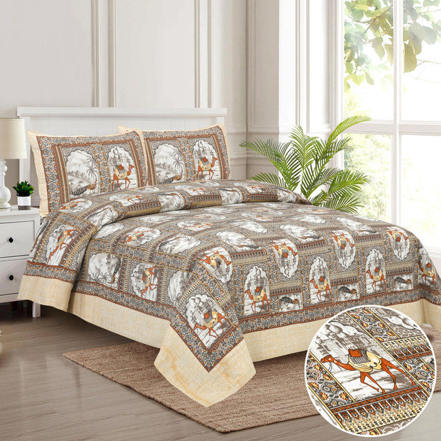 AIRAVAT 300TC ULTRASOFT PURE ORGANIC COTTON SUPERKING(120x120)PREMIUM BEDSHEET WITH 2 PILLOW COVERS