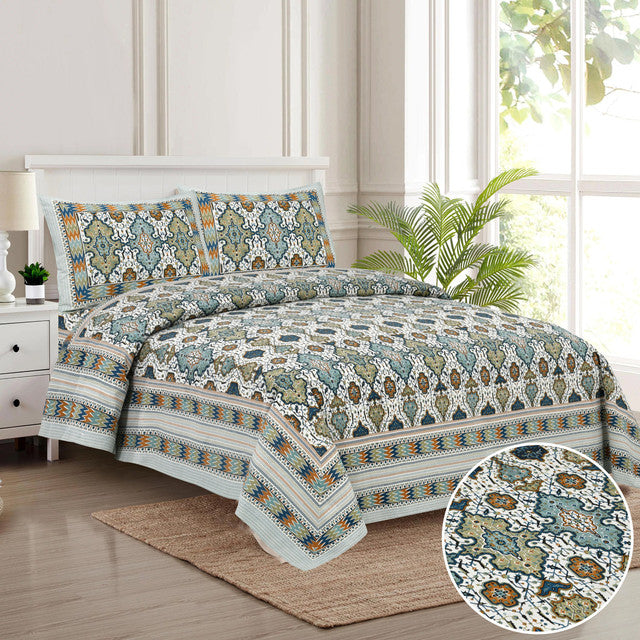 AIRAVAT 300TC ULTRASOFT PURE ORGANIC COTTON SUPERKING(120x120)PREMIUM BEDSHEET WITH 2 PILLOW COVERS