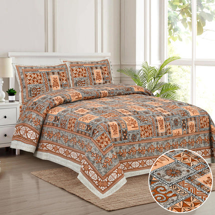 AIRAVAT 300TC ULTRASOFT PURE ORGANIC COTTON SUPERKING(120x120)PREMIUM BEDSHEET WITH 2 PILLOW COVERS