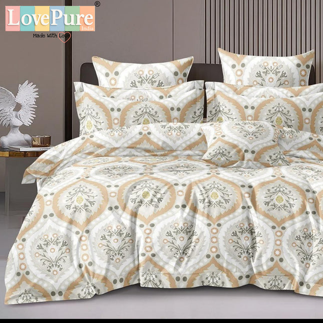 PLUTO KINGSIZE PREMIUM 108*108 BEDSHEET SET(1+2) WITH 2 PILLOW COVERS (BEST SELLING)