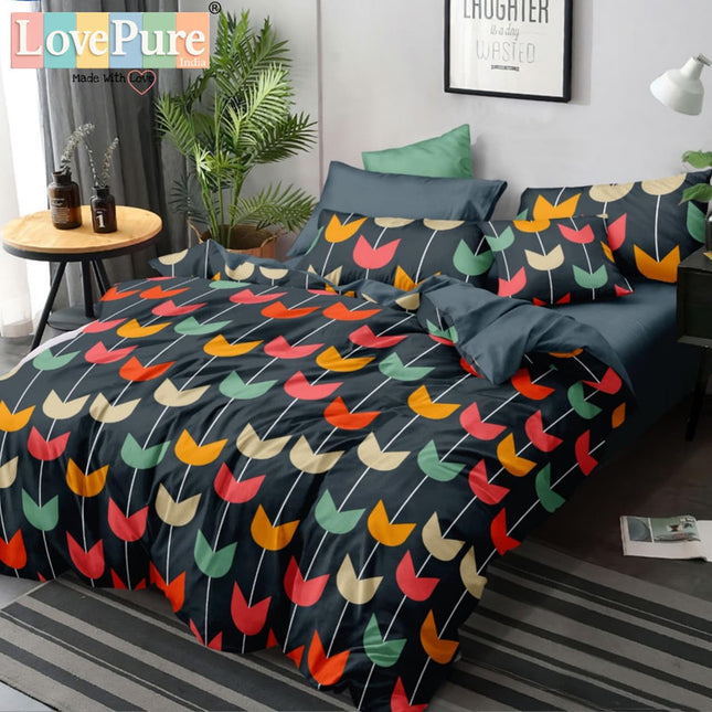 GEMS KING 3PCS FITTED (DURABLE ELASTIC) BEDSHEET SET WITH 2 KINGSIZE PILLOW COVERS (1+2)(FITS UPTO 8 INCHES MATTRESS)