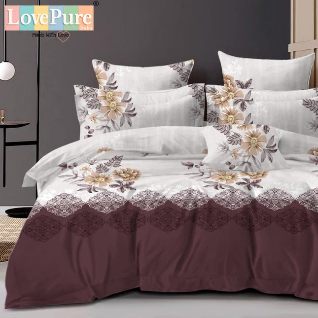 BENTLEY DOUBLE PREMIUM 90*100 BEDSHEET SET(1+2) WITH 2 PILLOW COVERS