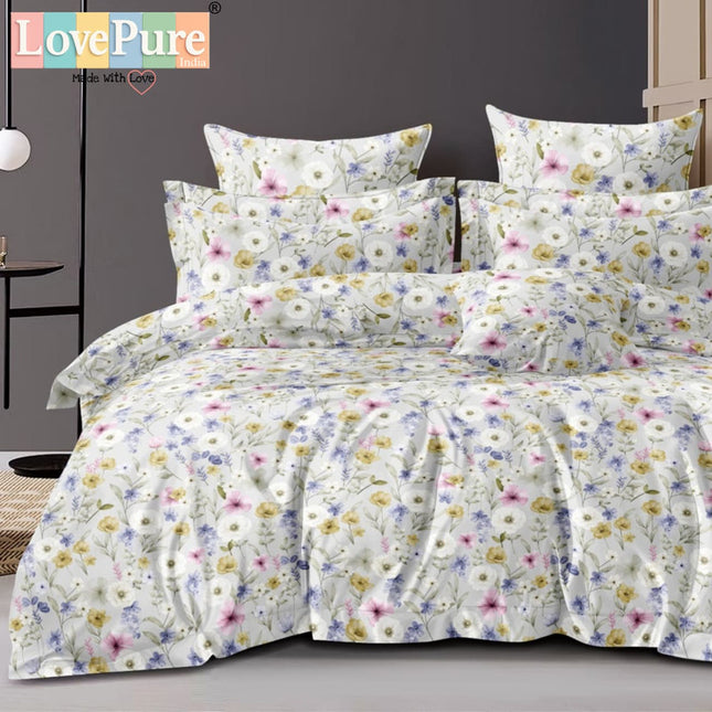 BENTLEY DOUBLE PREMIUM 90*100 BEDSHEET SET(1+2) WITH 2 PILLOW COVERS