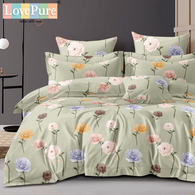 GEMS KING 3PCS FITTED (DURABLE ELASTIC) BEDSHEET SET WITH 2 KINGSIZE PILLOW COVERS (1+2)(FITS UPTO 8 INCHES MATTRESS)
