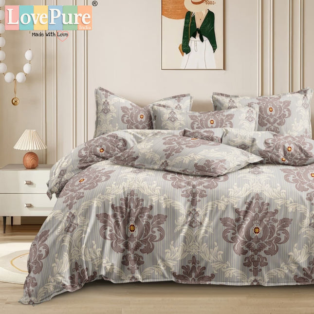 GEMS KING 3PCS FITTED (DURABLE ELASTIC) BEDSHEET SET WITH 2 KINGSIZE PILLOW COVERS (1+2)(FITS UPTO 8 INCHES MATTRESS)