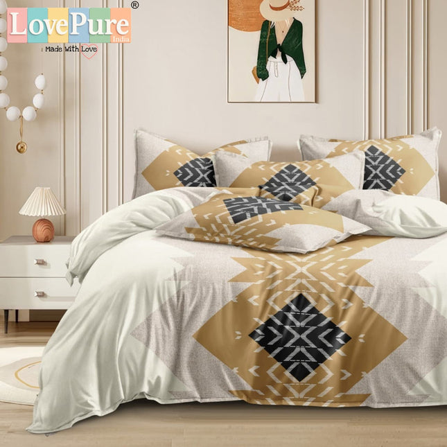 GEMS KING 3PCS FITTED (DURABLE ELASTIC) BEDSHEET SET WITH 2 KINGSIZE PILLOW COVERS (1+2)(FITS UPTO 8 INCHES MATTRESS)