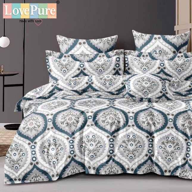 BENTLEY DOUBLE PREMIUM 90*100 BEDSHEET SET(1+2) WITH 2 PILLOW COVERS
