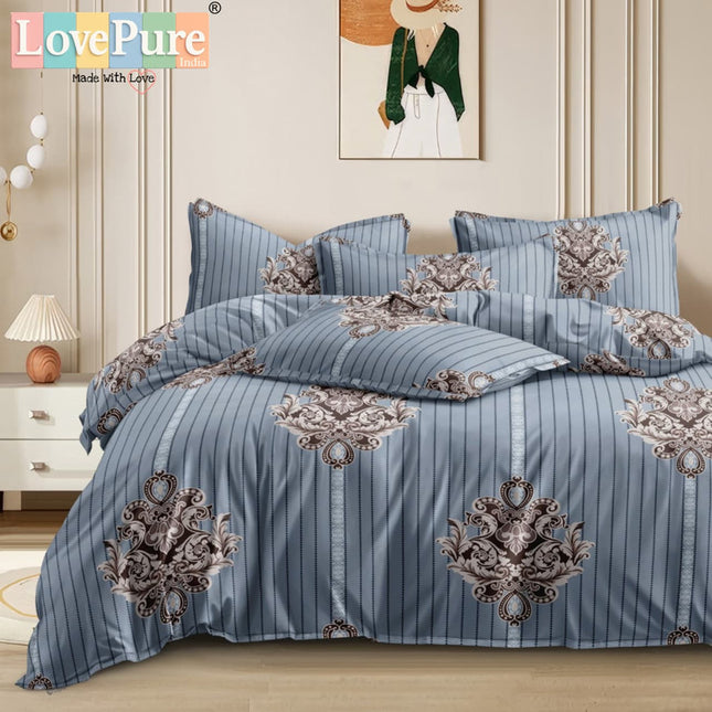 BENTLEY DOUBLE PREMIUM 90*100 BEDSHEET SET(1+2) WITH 2 PILLOW COVERS