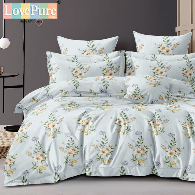 BENTLEY DOUBLE PREMIUM 90*100 BEDSHEET SET(1+2) WITH 2 PILLOW COVERS