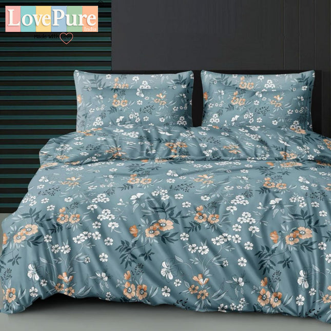 FLORIDA DOUBLE PREMIUM 90*100 BEDSHEET SET(1+2) WITH 2 PILLOW COVERS