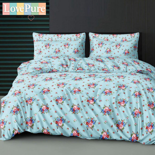 FLORIDA DOUBLE PREMIUM 90*100 BEDSHEET SET(1+2) WITH 2 PILLOW COVERS