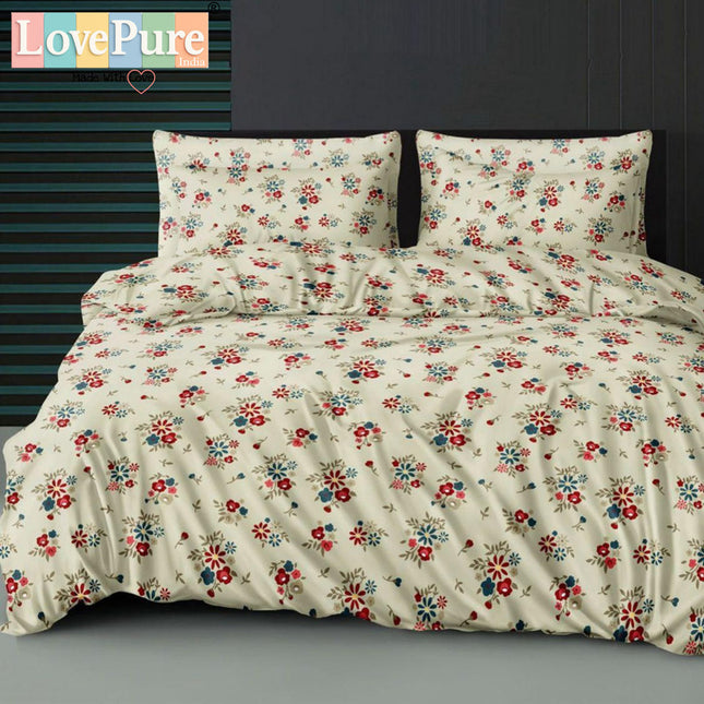 FLORIDA DOUBLE PREMIUM 90*100 BEDSHEET SET(1+2) WITH 2 PILLOW COVERS