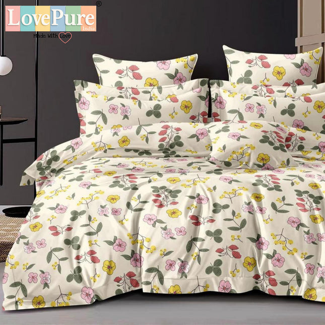FLORIDA DOUBLE PREMIUM 90*100 BEDSHEET SET(1+2) WITH 2 PILLOW COVERS