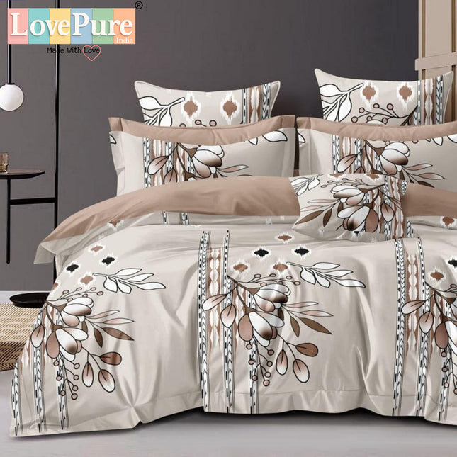 FLORIDA KING FITTED (DURABLE ELASTIC) BEDSHEET SET WITH 2 KINGSIZE PILLOW COVERS (1+2)(FITS UPTO 10 INCHES MATTRESS)