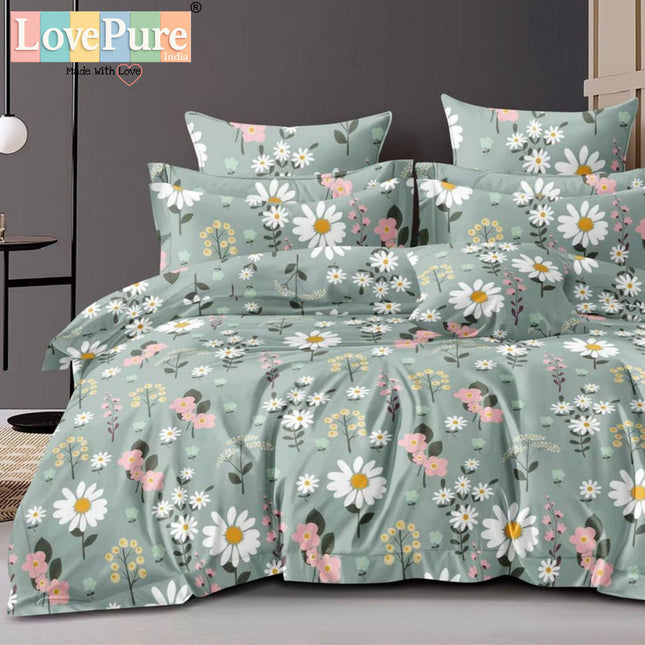 FLORIDA DOUBLE PREMIUM 90*100 BEDSHEET SET(1+2) WITH 2 PILLOW COVERS