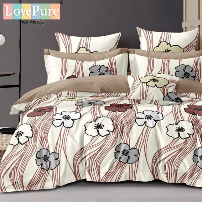FLORIDA DOUBLE PREMIUM 90*100 BEDSHEET SET(1+2) WITH 2 PILLOW COVERS