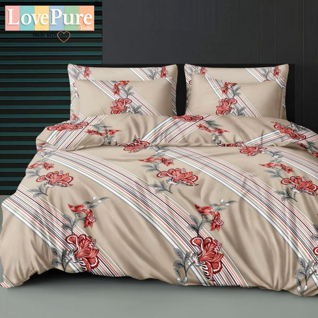 FLORIDA DOUBLE PREMIUM 90*100 BEDSHEET SET(1+2) WITH 2 PILLOW COVERS