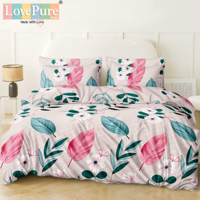 FLORIDA DOUBLE PREMIUM 90*100 BEDSHEET SET(1+2) WITH 2 PILLOW COVERS