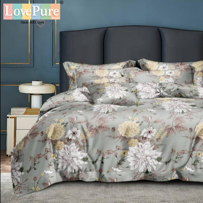 FLORIDA DOUBLE PREMIUM 90*100 BEDSHEET SET(1+2) WITH 2 PILLOW COVERS