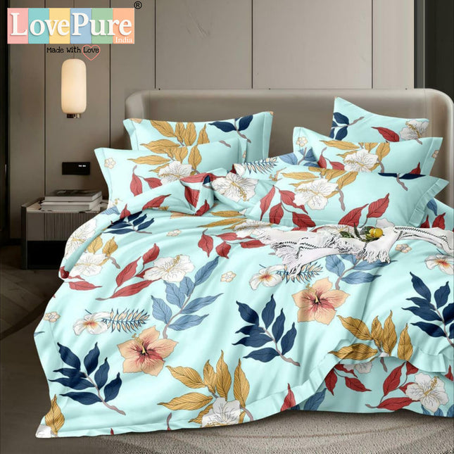 FLORIDA DOUBLE PREMIUM 90*100 BEDSHEET SET(1+2) WITH 2 PILLOW COVERS