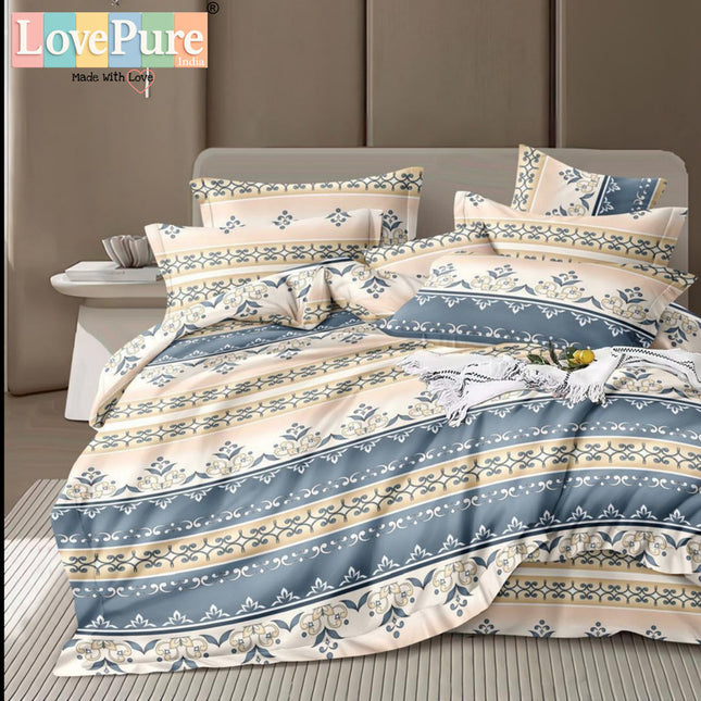 FLORIDA DOUBLE PREMIUM 90*100 BEDSHEET SET(1+2) WITH 2 PILLOW COVERS