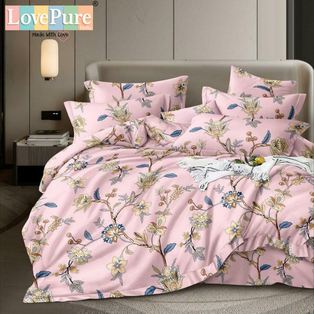 FLORIDA DOUBLE PREMIUM 90*100 BEDSHEET SET(1+2) WITH 2 PILLOW COVERS