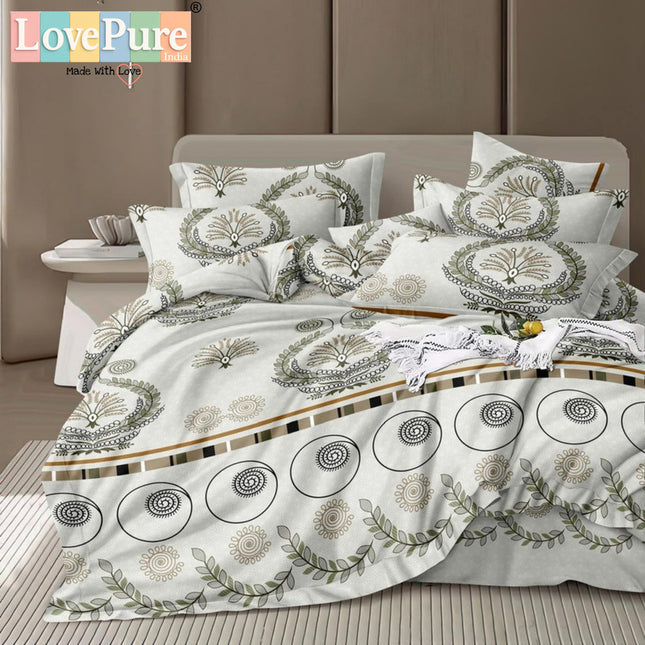 FLORIDA DOUBLE PREMIUM 90*100 BEDSHEET SET(1+2) WITH 2 PILLOW COVERS
