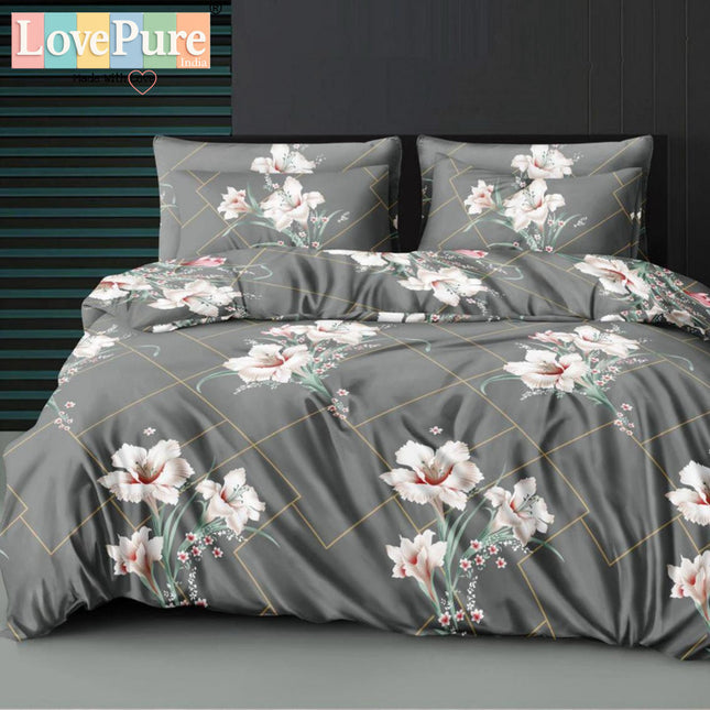 FLORIDA DOUBLE PREMIUM 90*100 BEDSHEET SET(1+2) WITH 2 PILLOW COVERS
