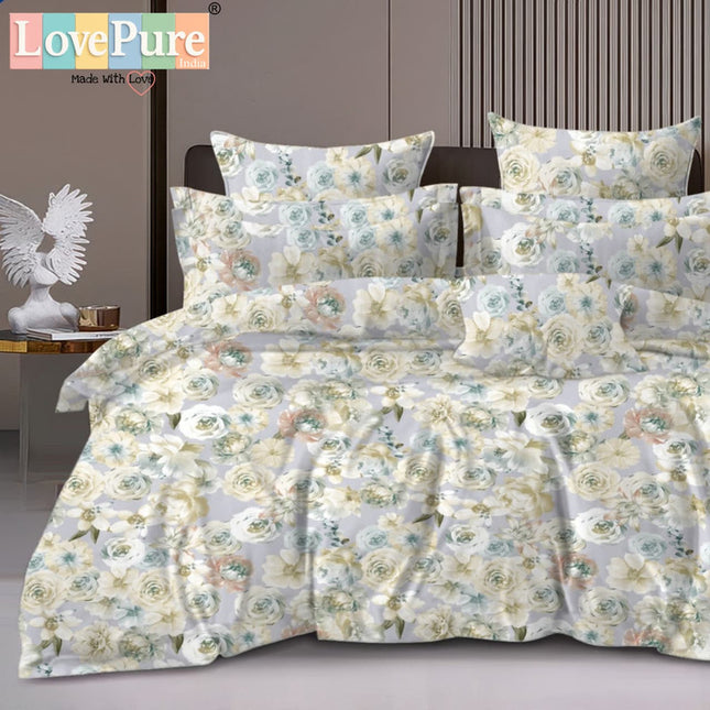 BENTLEY DOUBLE PREMIUM 90*100 BEDSHEET SET(1+2) WITH 2 PILLOW COVERS