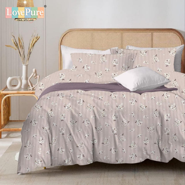 MITHAS KING FITTED (DURABLE ELASTIC) BEDSHEET WITH 2 KINGSIZE PILLOW COVERS (1+2)(FITS UPTO 10 INCHES MATTRESS)