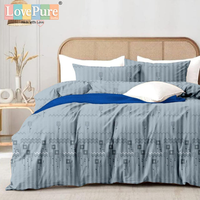 MITHAS KING FITTED (DURABLE ELASTIC) BEDSHEET WITH 2 KINGSIZE PILLOW COVERS (1+2)(FITS UPTO 10 INCHES MATTRESS)